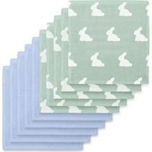 Deux Lapins Mono Lapin Matcha Green & Endless Blue Müslin 10'lu Bebek Ağız Bezi