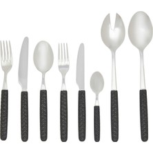 Neva Posateria Creativa Intreccio Siyah 74 Parça Çatal Bıçak Kaşık Seti