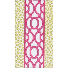 Caspari Knots And Spots Green & Fuchsia Guest Towel Desenli 15'li Servis Peçetesi Seti