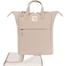 Walking Mum Apricot Bej Pamuklu Eco Mum Bebek Bakım Sırt Çantası