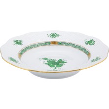 Herend Apponyi Desenli Yeşil Porselen Çorba Tabağı 21 cm