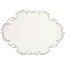 Matis Home Line Bella 2'li Gümüş Nakışlı Keten Amerikan Servis 35X50 cm
