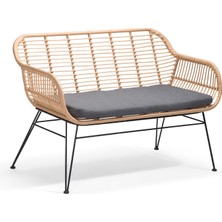 L'unica Echo Naturel Rattan Örgü Ikili Bahçe Kanepesi