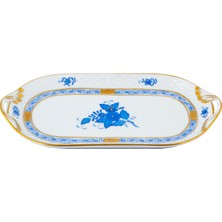 Herend Apponyi Mavi Desenli Porselen Servis Tepsisi