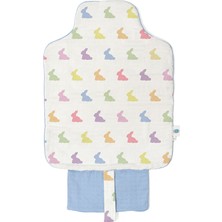 Deux Lapins %100 Pamuk Rainbow Lapin Blue Pratik Katlanabilir Çantalı Alt Değiştirme Matı