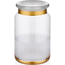 Decorium Sunflower 2 Parça Kapaklı Cam Kavanoz 15 cm