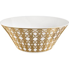 Roberto Cavalli Monogram Gold Altın Dekorlu Porselen Servis Kasesi 26 cm