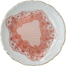 Gorgo Iruka Volante Dentelle Kırmızı Porselen Tabak 19 cm