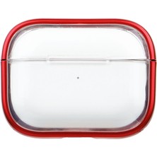 Deercase Pro 2 Uyumlu Stand Özellikli Şeffaf Kırmızı Kulaklık Kılıfı