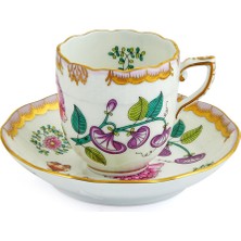 Herend Windsor Flowers Desenli Porselen Kahve Fincanı ve Tabağı