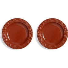 Klevering Mochi Terrakotta Porselen 2'li Küçük Boy Tabak Seti 17,5 cm