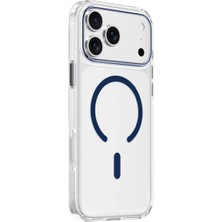 Keephone iPhone 17 Pro Max Aurora Magsafe Uyumlu Şeffaf Lacivert Telefon Kılıfı