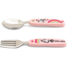 Tyrrell Katz Unicorn Desenli Kutulu Çocuk Çatal Kaşık Seti