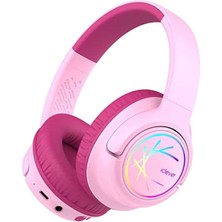 iClever BTH18 LED Işıklı Pembe Unisex Çocuk Kulak Üstü Bluetooth Kulaklık