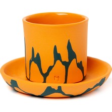 Masuma Ceramics Fiesta Turuncu Porselen Espresso Fincanı ve Tabağı