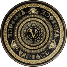 Versace Virtus Gala Siyah Porselen Servis Tabağı 33 cm