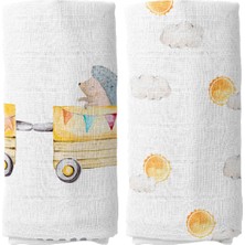 Casadora Baby Loco Voyage Organik Pamuk Müslin 2'li Bebek Örtü Seti 90 x 90 cm