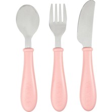 Beaba Old Pink Paslanmaz Çelik Çocuk Çatal Bıçak Kaşık Seti