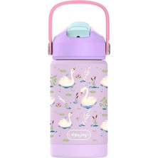 SipnJoy Flipsip Swan Harmony Lila Pembe Çelik Çocuk Termos Suluk 360 ml