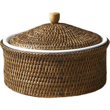 King Zoo Büyük Dikdörtgen Rattan Fırın Kabı