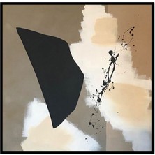 Klé Studio Beige And Black Akrilik El Yapımı Tablo
