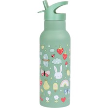 Kids Living Etc. Little Lovely Joy Su Yeşili Çelik Pipetli Çocuk Termos Suluk 500 ml