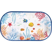 Easy Life Bora Bora Desenli Melamin Oval Servis Tepsisi
