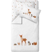 Casadora Baby Forest Amigos %100 Organik Pamuk Saten Bebek Nevresim Takımı 100 x 150 cm