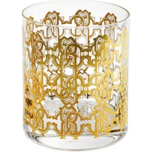 Roberto Cavalli New Monogram Gold Altın Dekorlu Kristal Su ve Viski Bardağı