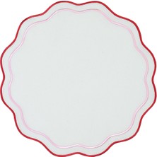 Matis Home Line London 2’li Kırmızı Işlemeli Amerikan Servis 42X42 cm