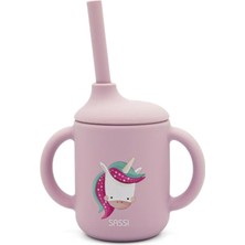 Sassi Junior Unicorn Desenli Silikon Çocuk Pipetli Suluk 120 ml