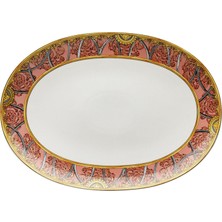 Versace Scala Palazzo Rose Porselen Oval Servis Tabağı 38 cm