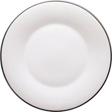 Roberto Cavalli Lizzard Platin Yılan Derisi Desenli Porselen Servis Tabağı ve Supla 32 cm