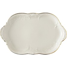 Rosenthal Sanssouci Elfenbein Gold Porselen Oval Servis Tabağı 28 cm