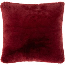 Saloni Merlot Bordo Peluş Kırlent 50 x 50 cm