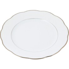 Herend Paltinum Edge Desenli Beyaz Porselen Yemek Tabağı 28.8 cm