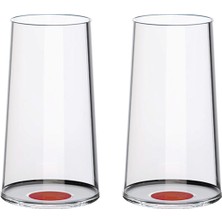 Split Glass Kırmızı Cam 2'li Şampanya Kadeh Bardağı