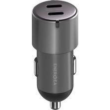 Energea Aludrive D60 Alüminyum 66W Type-C  Koyu Gri Araç Içi Şarj Aleti