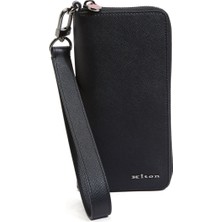 Kiton Siyah Logo Detaylı Deri Cüzdan