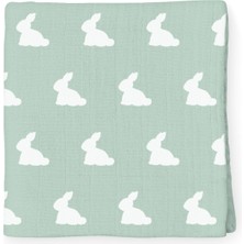 Deux Lapins %100 Pamuk Mono Lapin Matcha Green Müslin Bebek Bakım Örtüsü 120 x 120 cm
