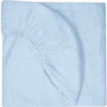 Deux Lapins %100 Pamuk Endless Blue Lastikli Müslin Bebek Çarşafı