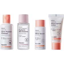 Hanskin Glow Skin On The Go Temizleyici Nemlendirici Aydınlatıcı Seyahat Boy Cilt Bakım Seti