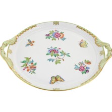 Herend Victoria Renkli Porselen Yuvarlak Servis Tabağı 32 cm
