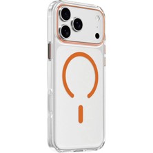 Keephone iPhone 17 Pro Max Aurora Magsafe Uyumlu Şeffaf Turuncu Telefon Kılıfı