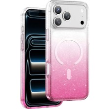 Keephone Apple iPhone 17 Pro Max Lillian Simli Pembe Magsafe Uyumlu Telefon Kılıfı
