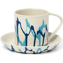 Masuma Ceramics Lapis Porselen Türk Kahvesi Fincanı ve Tabağı