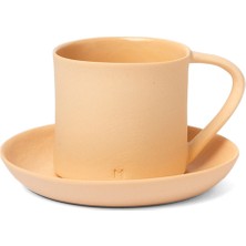 Masuma Ceramics Salmon Somon Porselen Türk Kahvesi Fincanı ve Tabağı