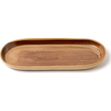 Masuma Ceramics Mocha Kahverengi Stoneware Kayık Servis Tabağı 13 cm