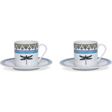 Some Home İstanbul Lady Dragonfly 2'li Porselen Türk Kahve Fincanı