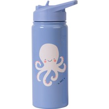 Saro Ocean Life Mavi Paslanmaz Çelik Pipetli Termos Suluk 500ML